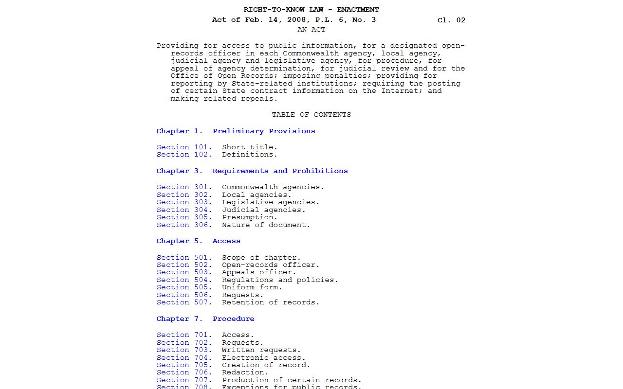 Mifflin County criminal court records Pennsylvania Right to Know Law